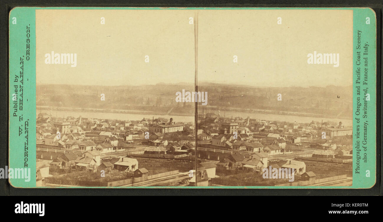 Panorama di Portland e il fiume Willamette, da W. T. Shanahan Foto Stock