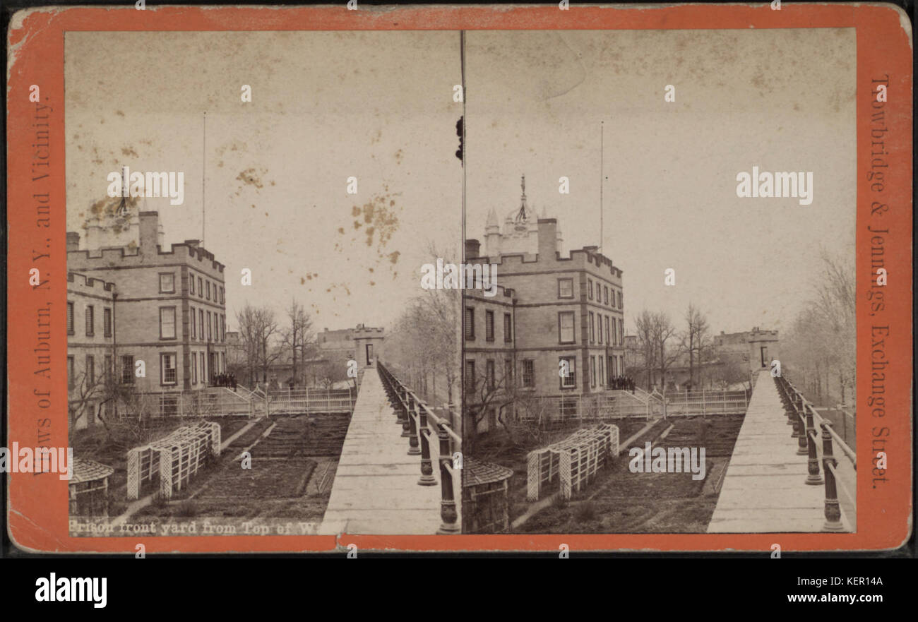 Prigione cortile anteriore dalla parte superiore di parete, da Trowbridge & Jennings Foto Stock