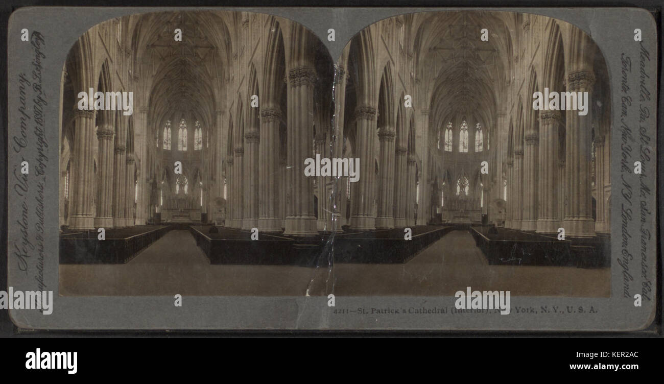 Cattedrale di St. Patrick, (interno), New York, N.Y, da Robert N. Dennis raccolta di vista stereoscopica Foto Stock