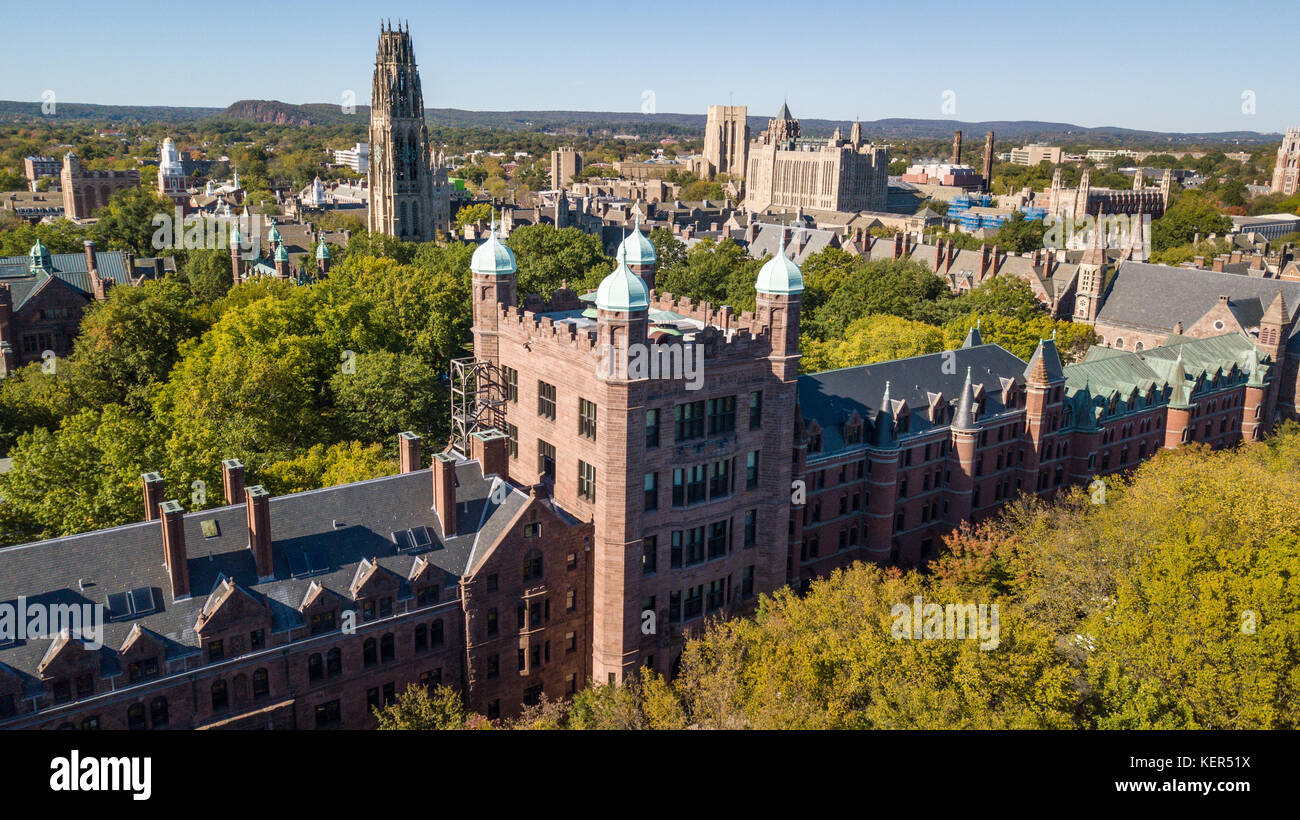 Vecchio Campus, Yale College, New Haven, Connecticut, Stati Uniti d'America Foto Stock