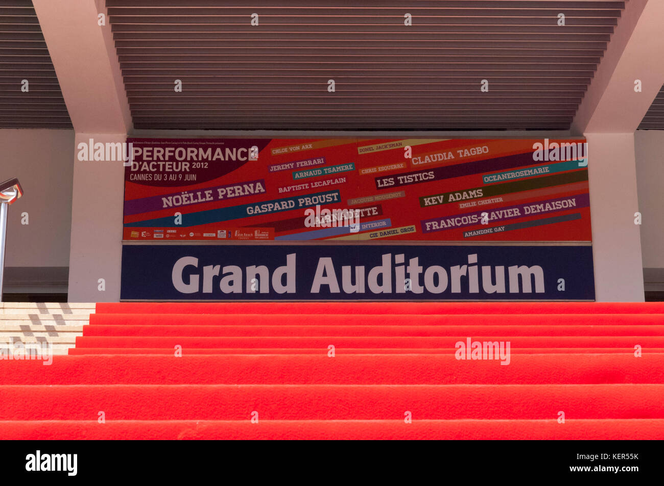 Cannes Palais des Festivals tappeto rosso al Grand Auditorium Foto Stock