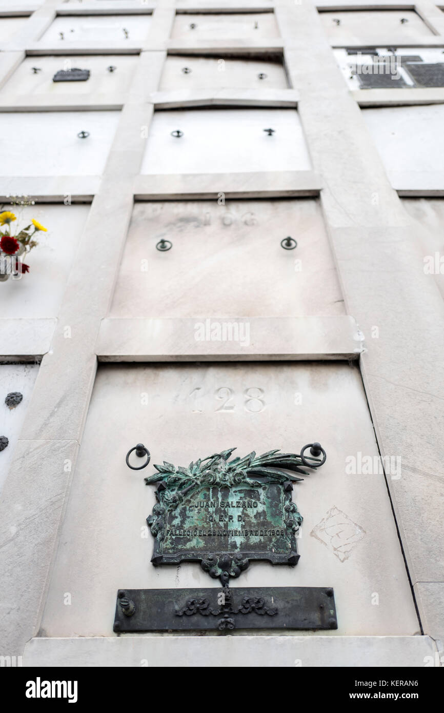 Cementerio de la Recoleta, buenos aires, Argentina Foto Stock