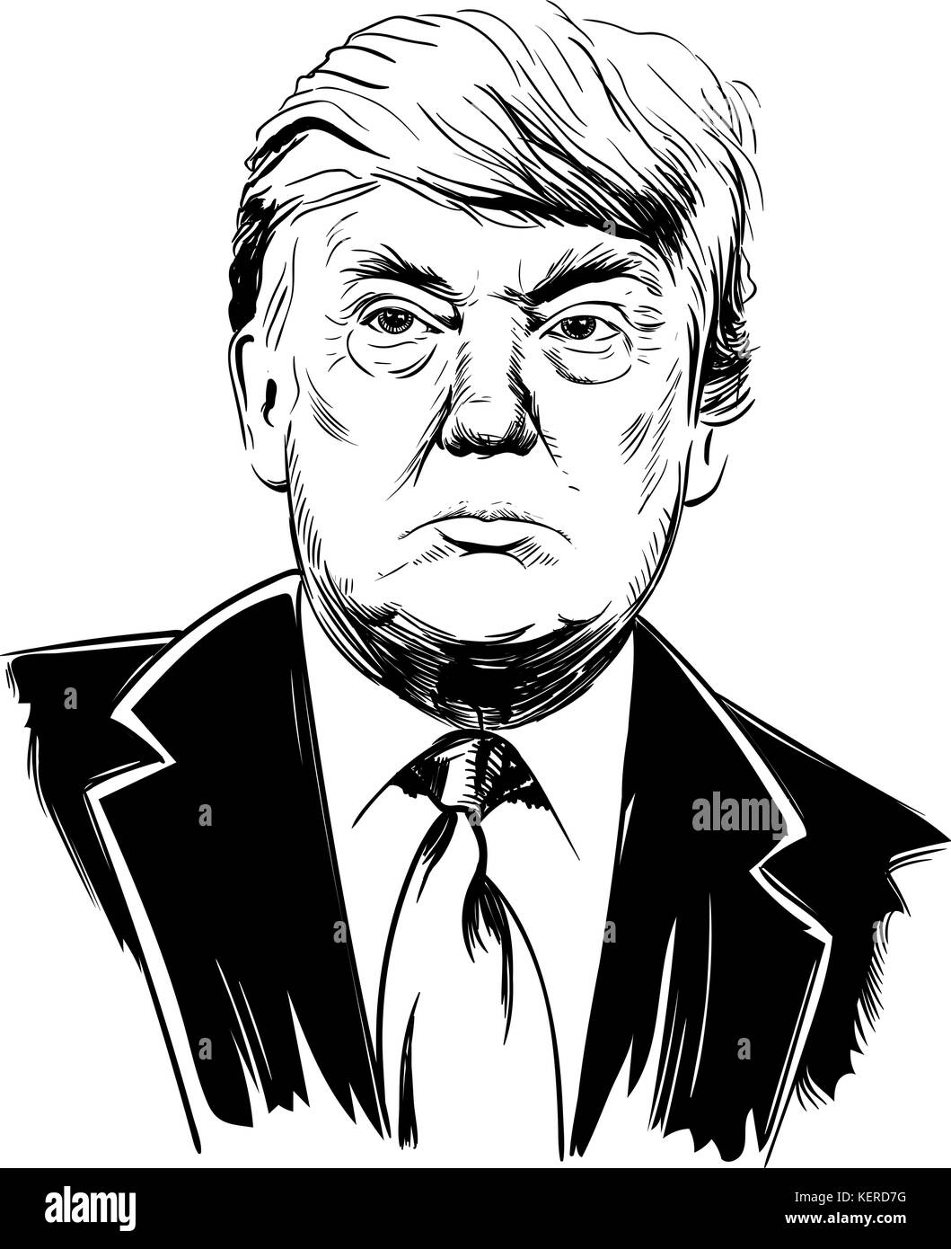 Donald Trump, presidente degli Stati Uniti. Illustrazione Vettoriale