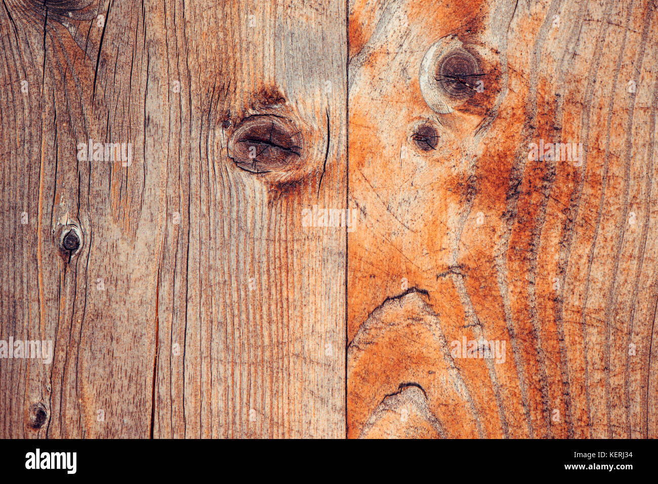Abstract Sfondo legno, full frame listone rustico texture di legno. meteo scheda usurata superficie con segni di età. Foto Stock