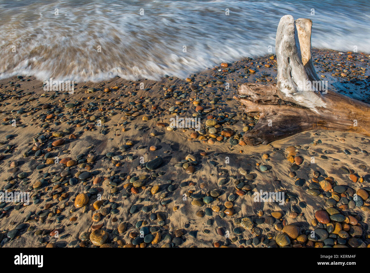 Ciottoli lungo il lago Superior, coregoni Point Beach, Michigan STATI UNITI D'AMERICA da Bruce Montagne/Dembinsky Associa foto Foto Stock