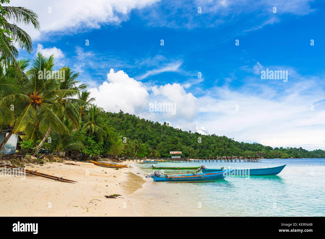 Spiaggia di isola di Waigeo. Raja Ampat, Papua occidentale, in Indonesia. Foto Stock