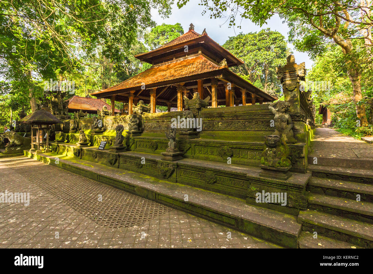 : L'Ubud Monkey Forest tempio di Bali, Indonesia. Foto Stock