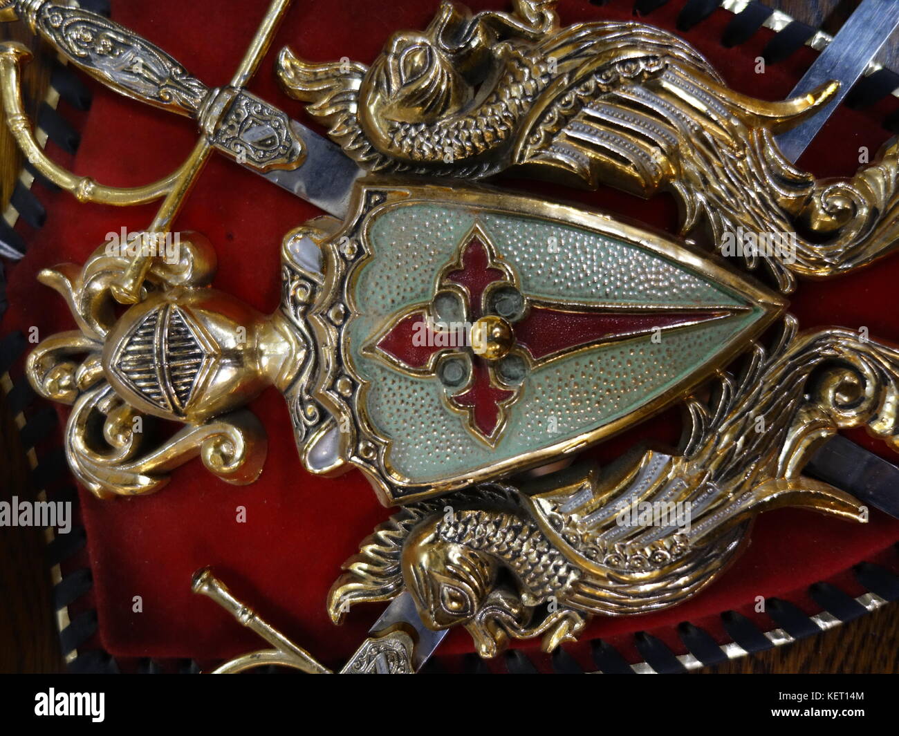 Un vecchio cavalieri templari crest Foto Stock