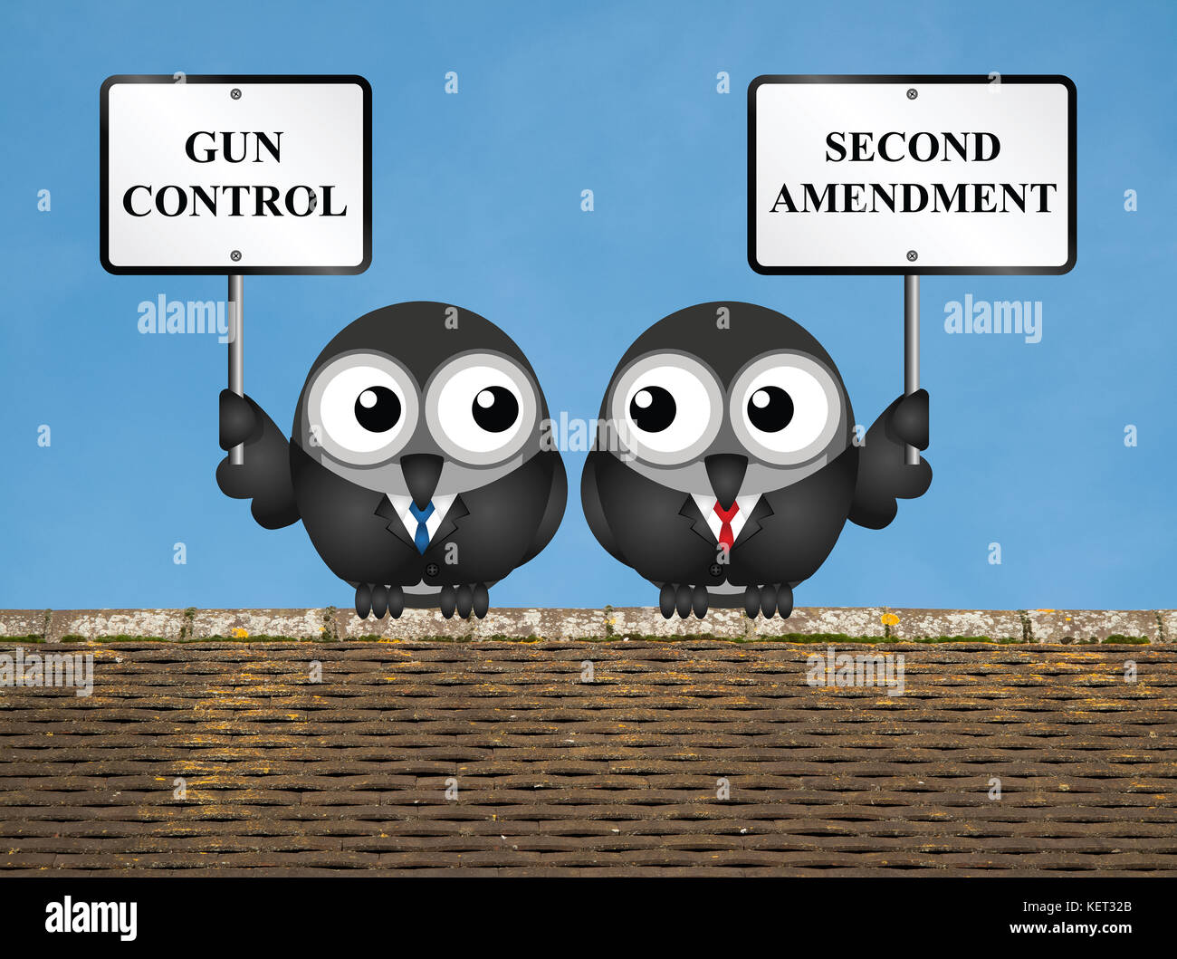 Il controllo dell'arma versi usa secondo emendamento e il diritto di tenere e portare armi Foto Stock