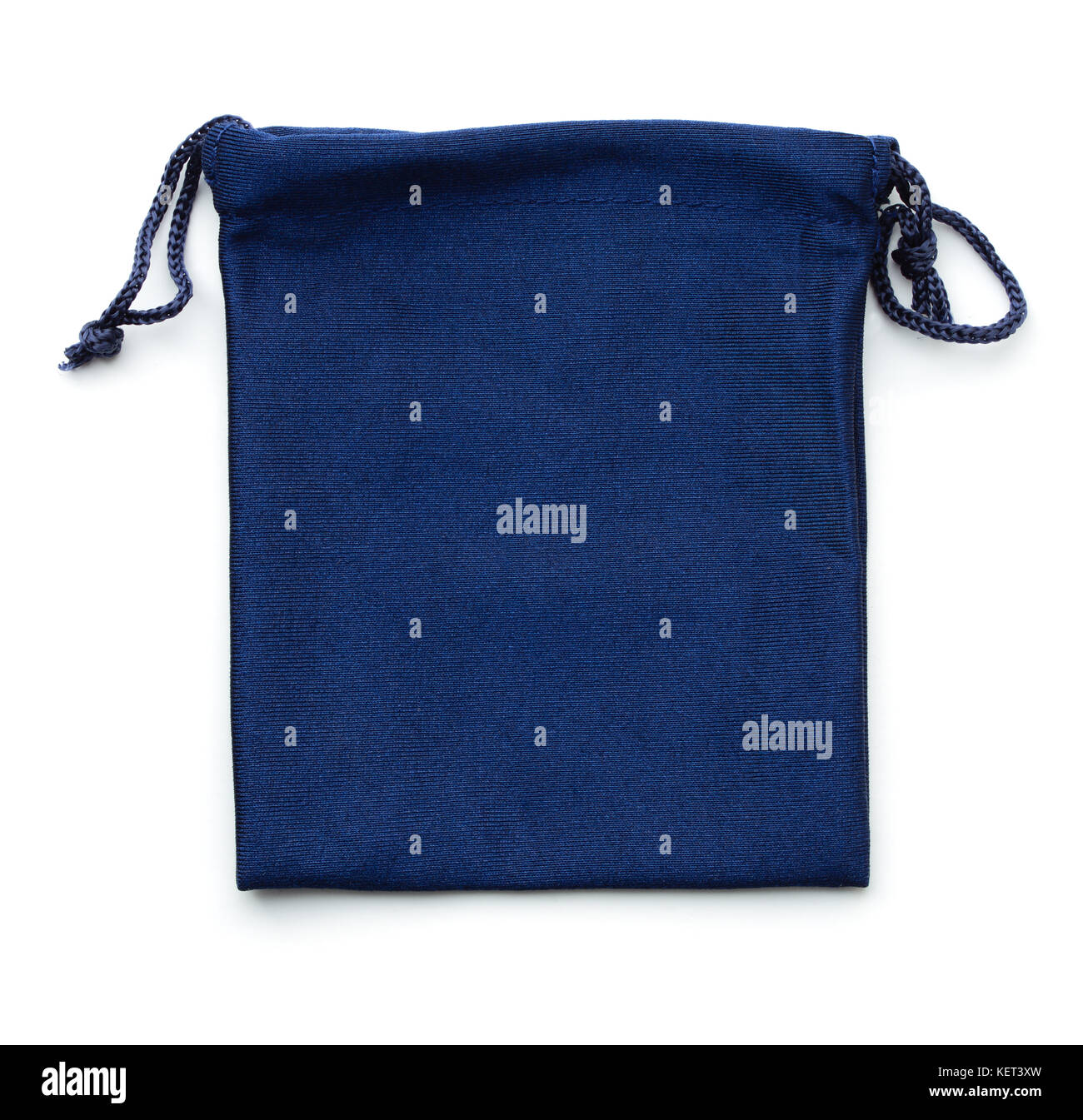 Blue drawstring borsa regalo isolato su bianco Foto Stock