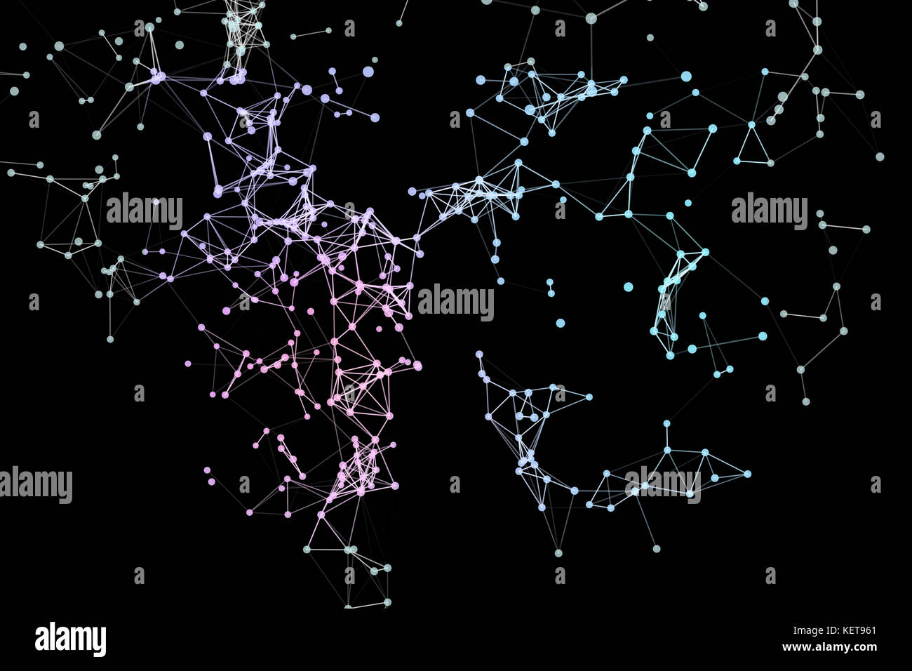 Concetto di rete, di comunicazione di internet. 3d'illustrazione. Foto Stock