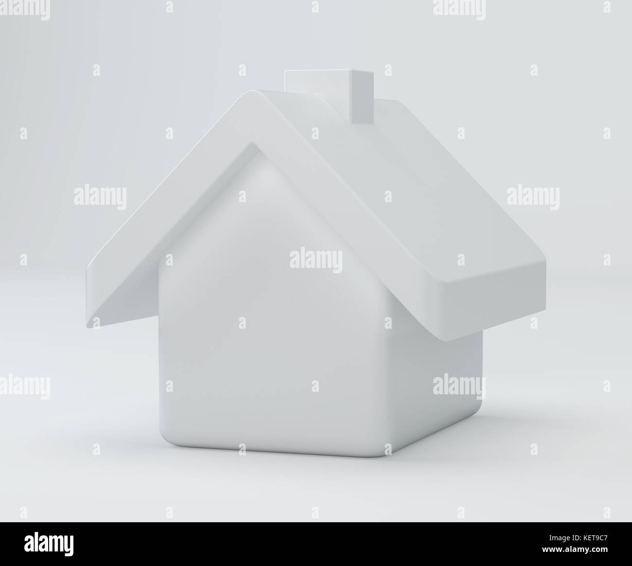 Casa bianca su sfondo grigio icona 3d rendering Foto Stock
