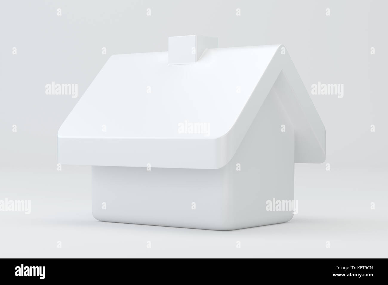 Casa bianca su sfondo grigio icona rendering 3d per il web Foto Stock
