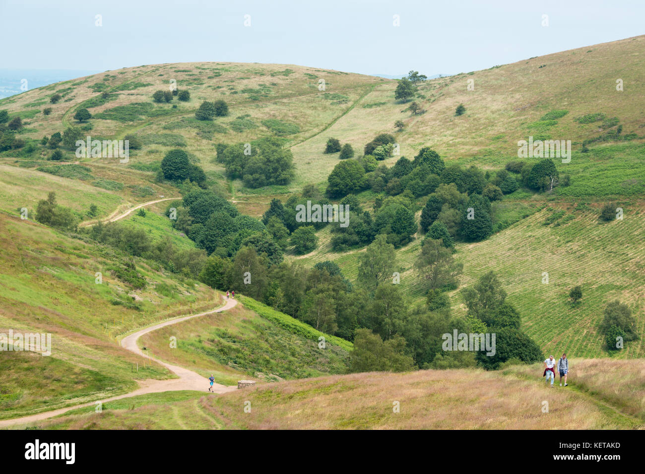 Escursioni nelle colline di Malvern, Worcestershire, Regno Unito Foto Stock