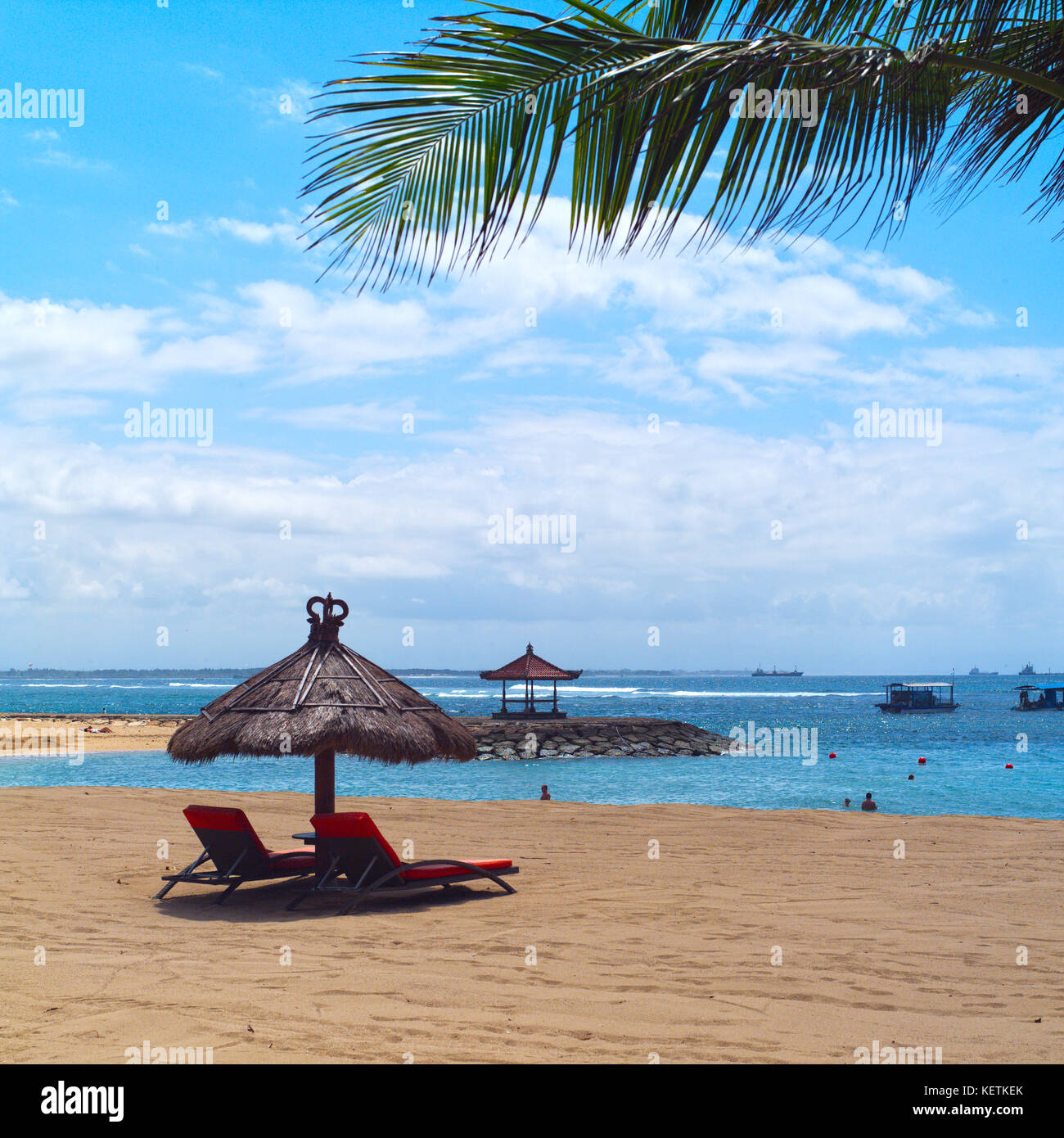 Bali, Indonesia riposo di lusso sulla spiaggia Foto Stock