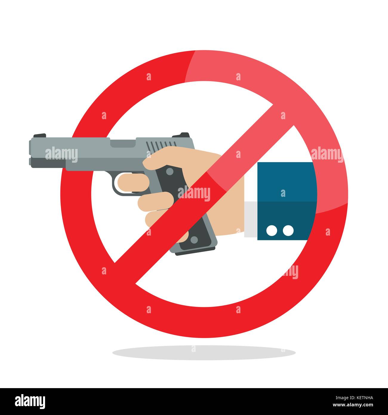 Nessuna arma pistola segno. illustrazione vettoriale Illustrazione Vettoriale