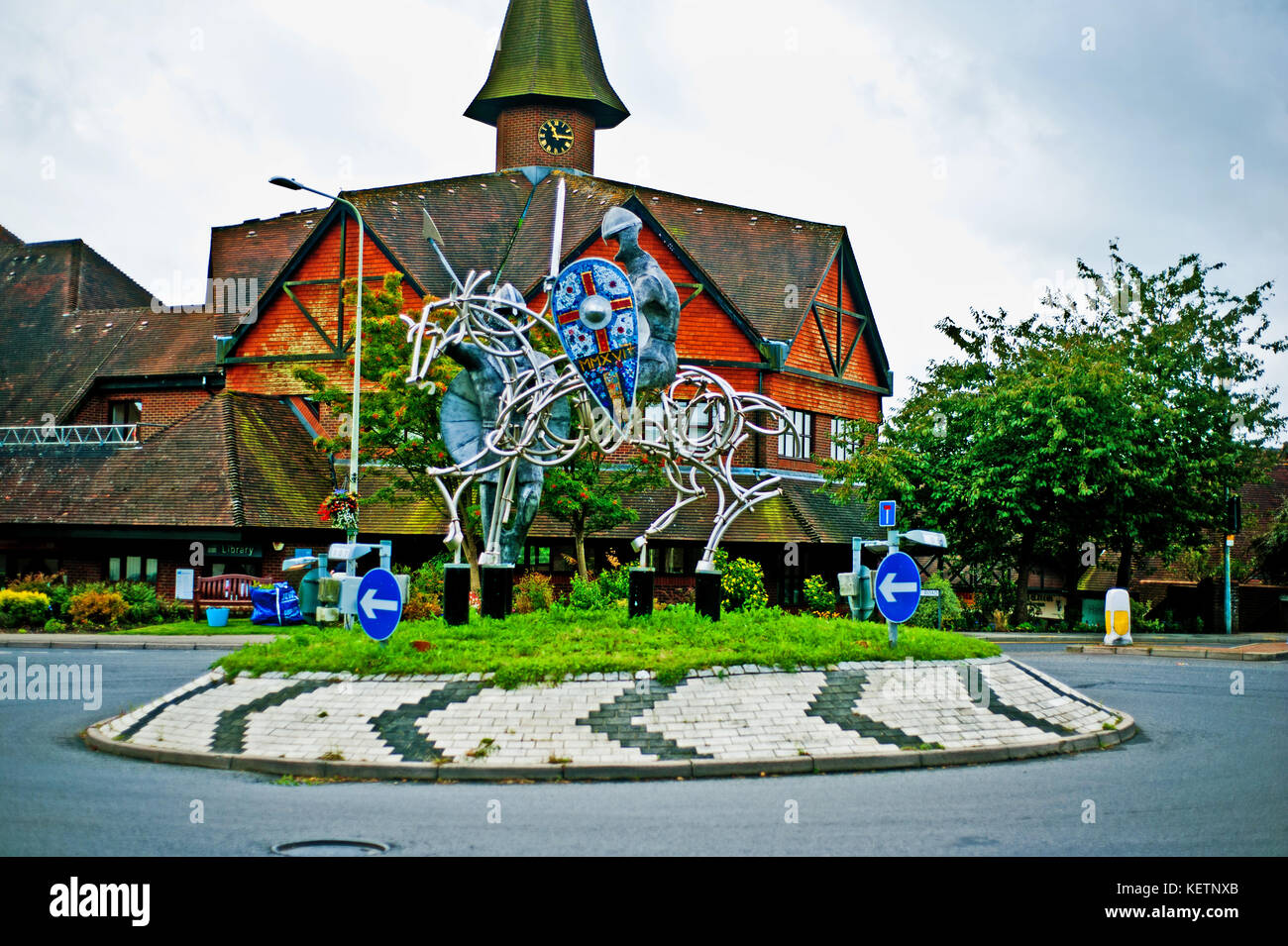 Battaglia di Hastings scultura, Battaglia East Sussex Foto Stock