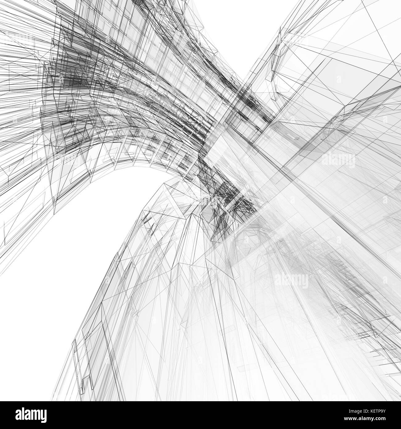 Abstract architettura. concetto sfondo visualizzazione rendering 3D Foto Stock