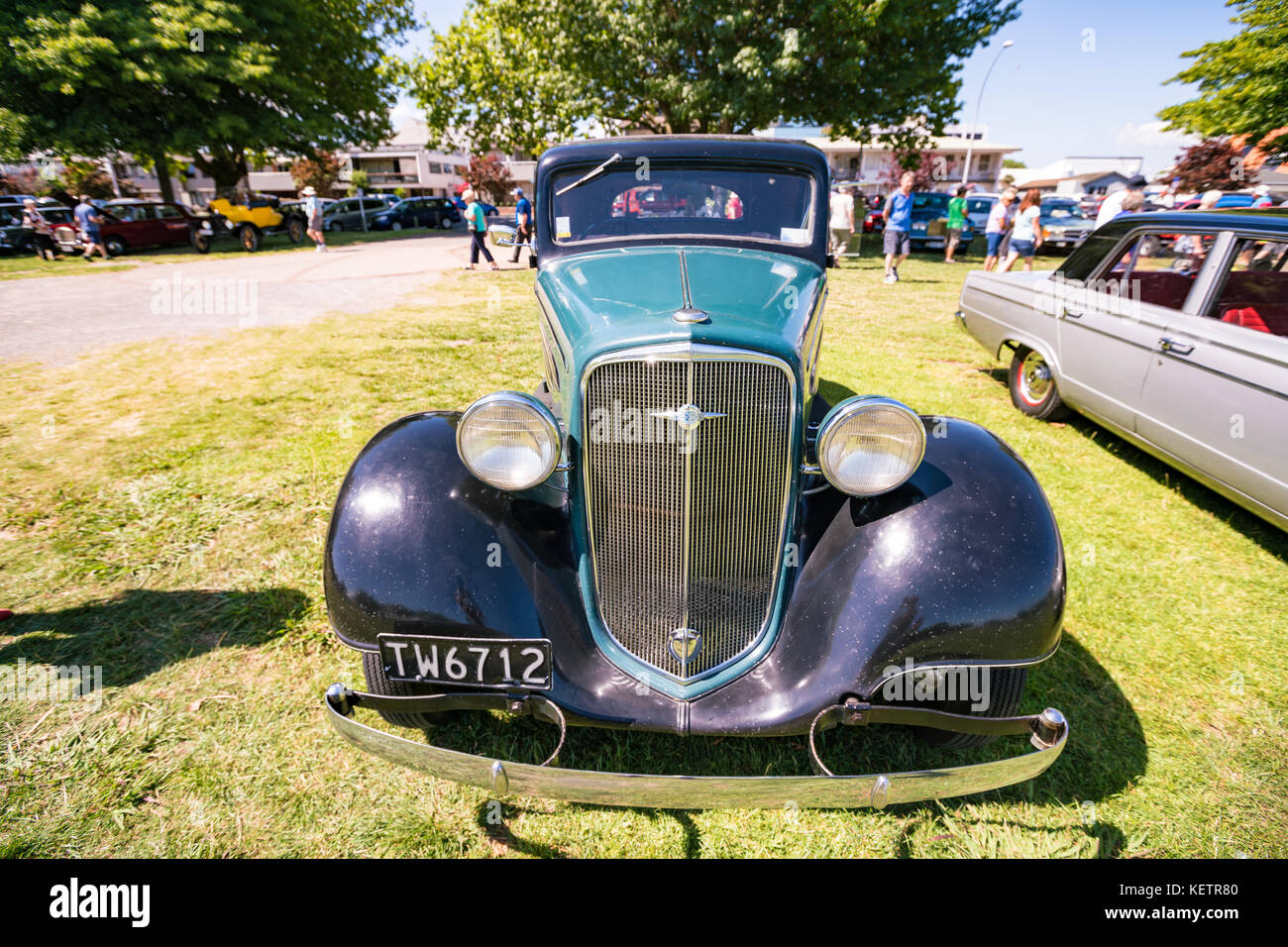 Nuova Zelanda - Aprile 2016: mostra di auto d'epoca a Auckland, Nuova Zelanda Foto Stock