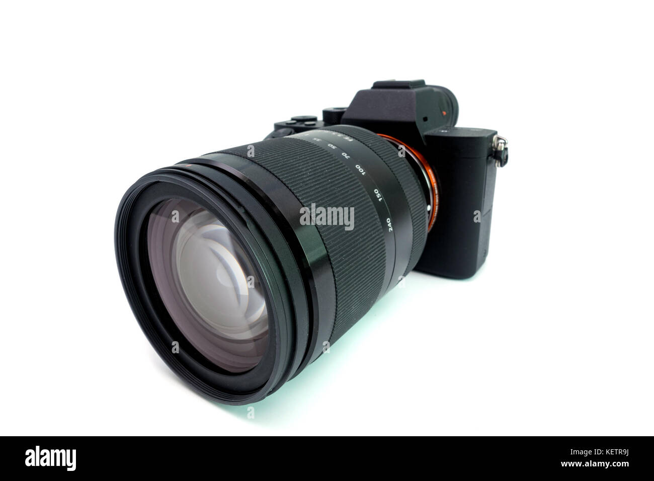 Mirrorless digitale foto fotocamera con lenti di zoom Foto Stock