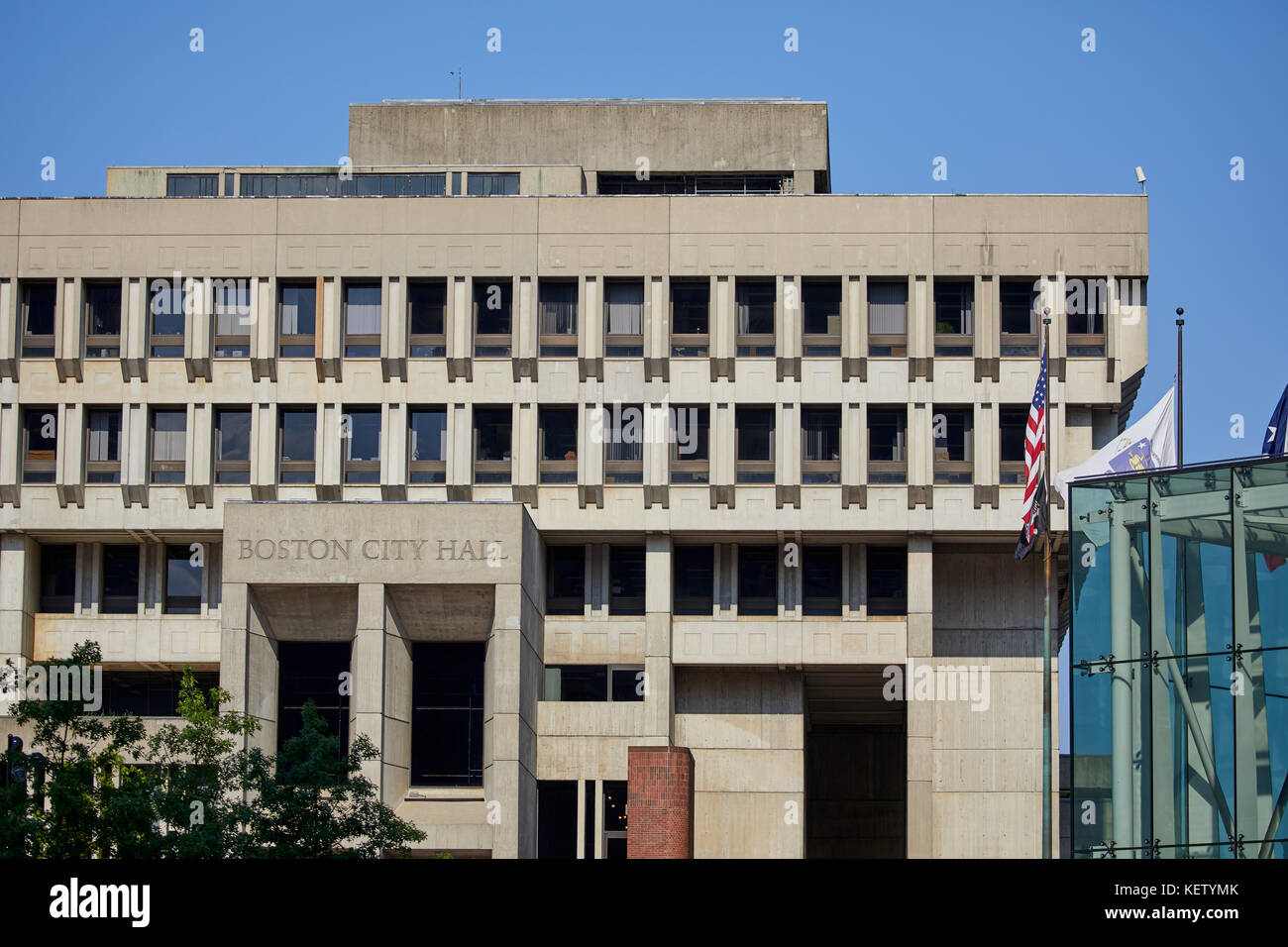 Boston Massachusetts New England America del nord Stati uniti d'America , municipio edificio governativo brutalist stile architettonico Kallmann McKinnell & Knowles architec Foto Stock