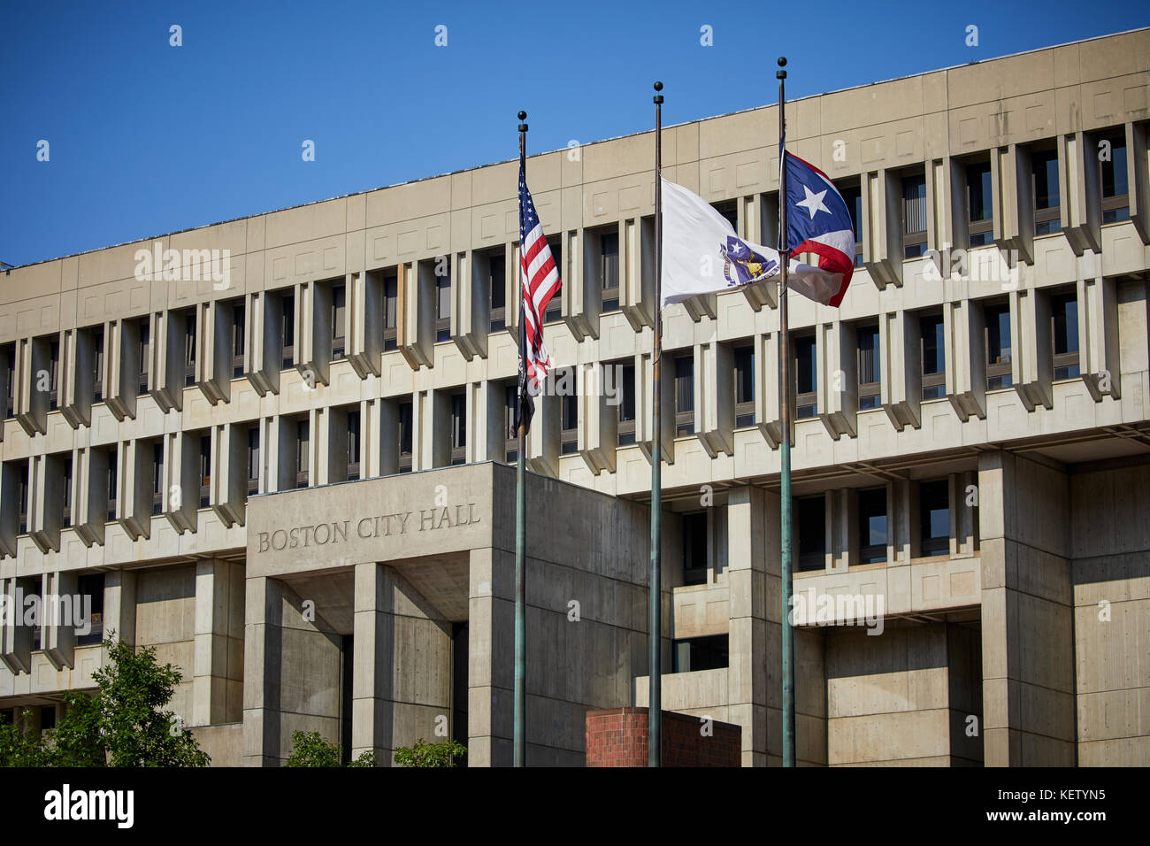 Boston Massachusetts New England America del nord Stati uniti d'America , municipio edificio governativo brutalist stile architettonico Kallmann McKinnell & Knowles architec Foto Stock