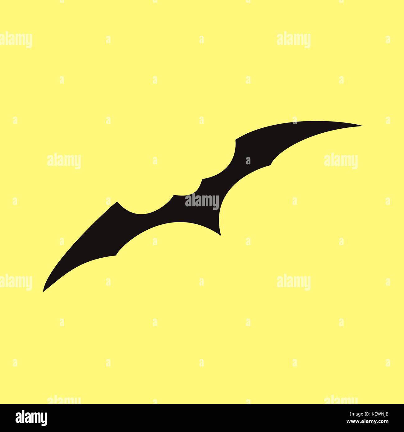Illustrazione di spooky bat su sfondo giallo, concetto di halloween Foto Stock