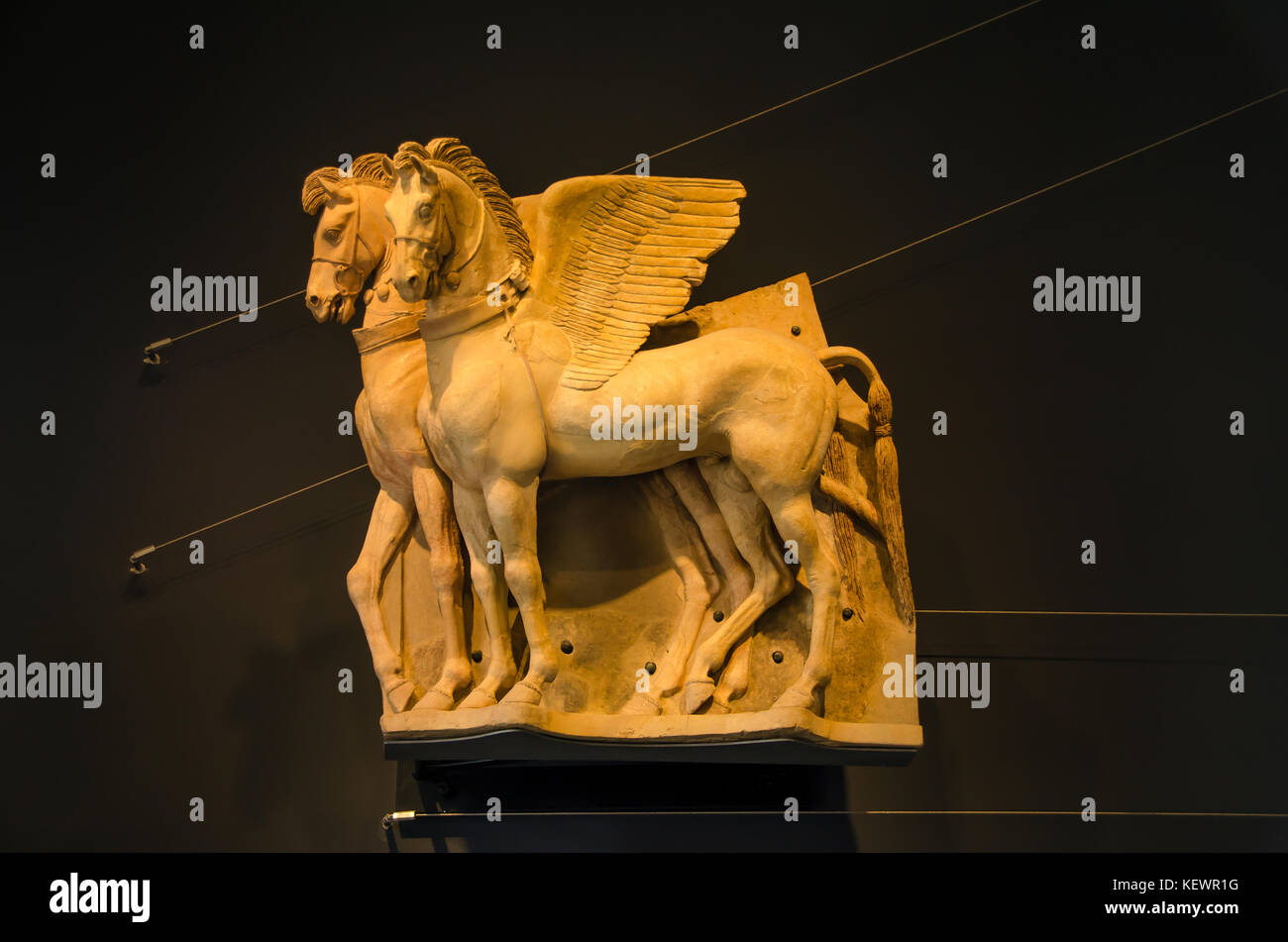 Etrusca cavalli alati Museo Archeologico Nazionale di Tarquinia, Viterbo, Lazio, Italia. Foto Stock
