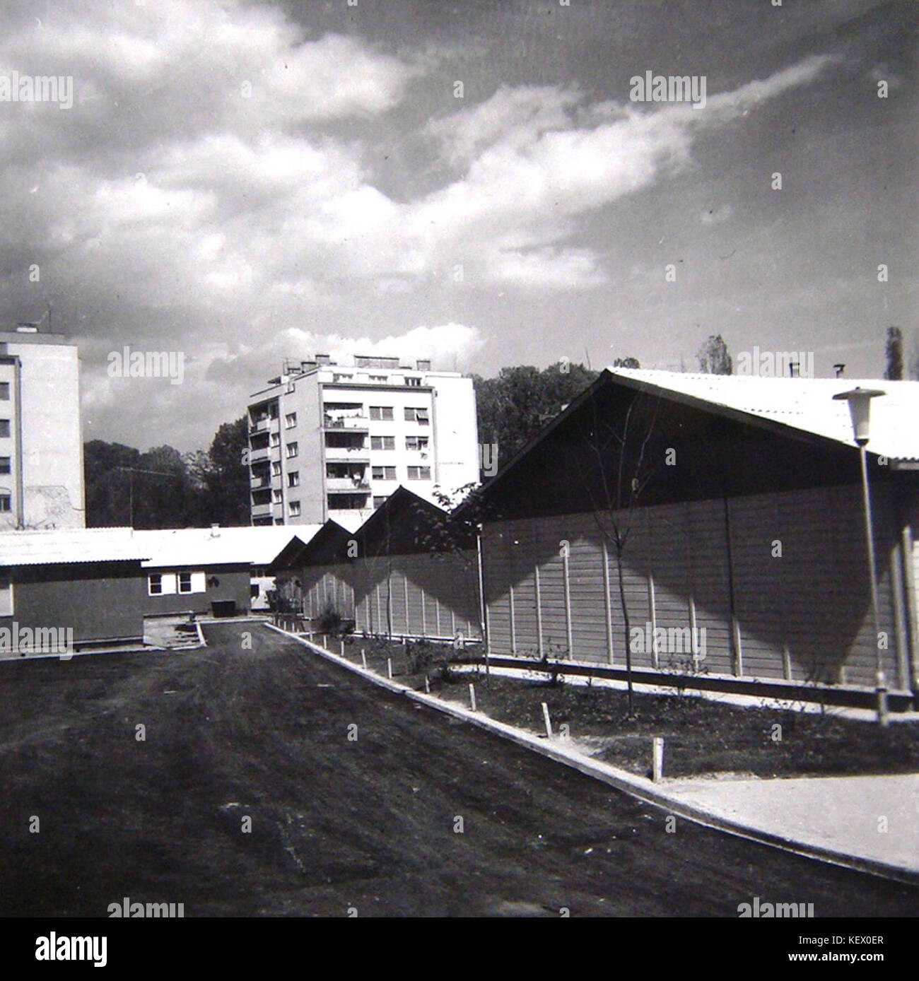 Direkcija za izgradba, baraki Foto Stock