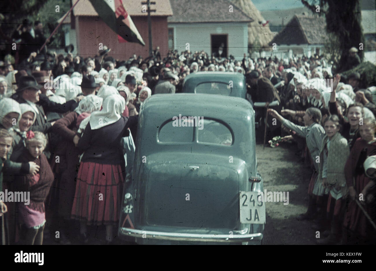 Colorate, massa, automobile, numero di targa, codice paese segno, bandiera, wave Fortepan 92581 Foto Stock