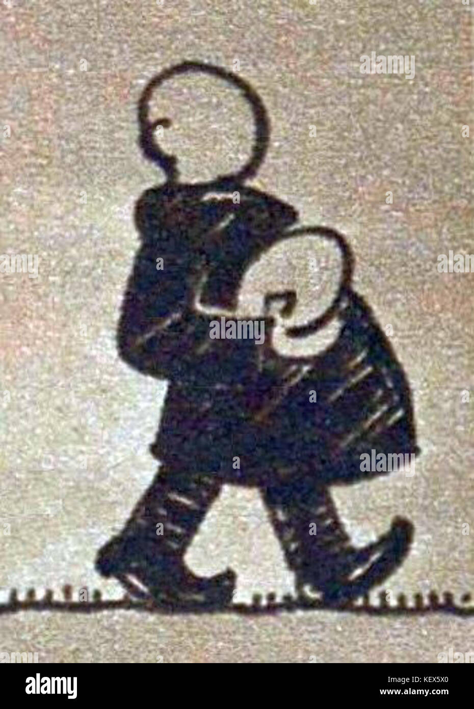 Una caricatura di Charles Bennus, creata nell'ottobre 1925. L'immagine esagera umoristicamente le sue caratteristiche, riflettendo lo stile artistico dell'epoca. Foto Stock