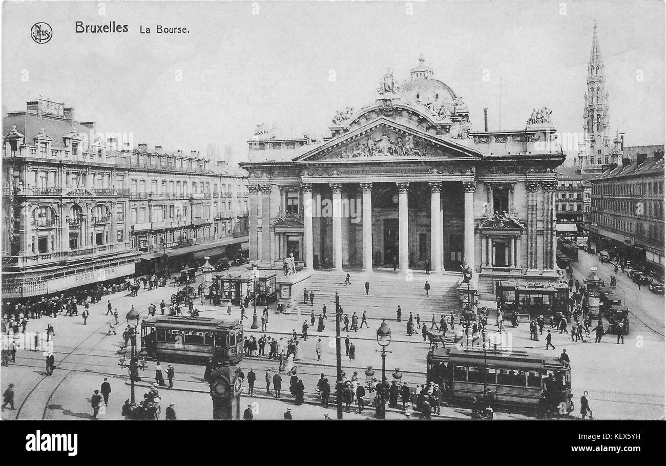Briefkaart Beurs Brussel Foto Stock