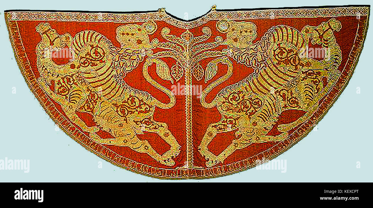Copie du manteau de Roger II arte fatimide tessili Foto Stock