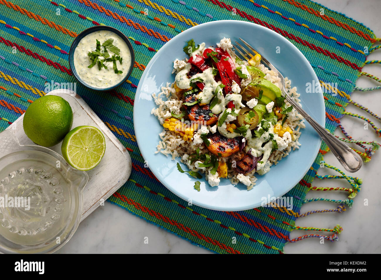 Il miele chipotle vegetariano ciotola per fajita Foto Stock