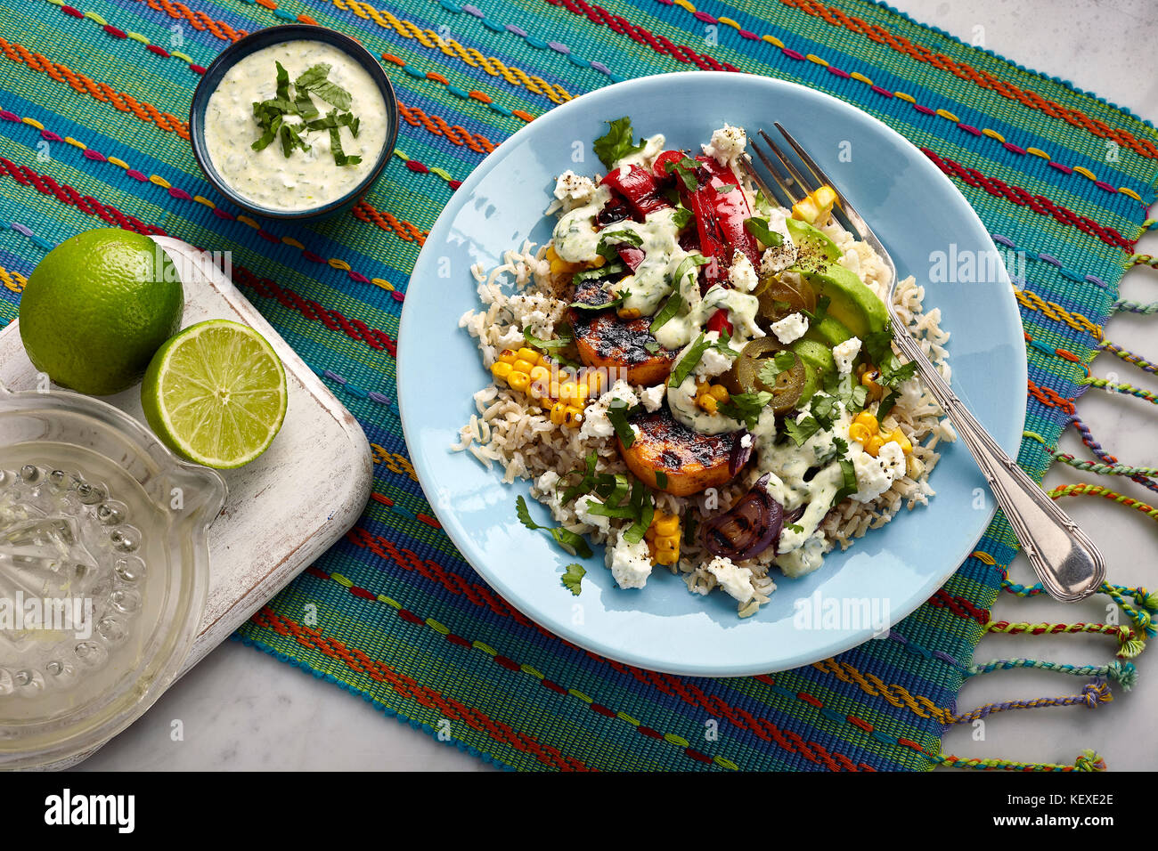 Il miele chipotle vegetariano ciotola per fajita Foto Stock