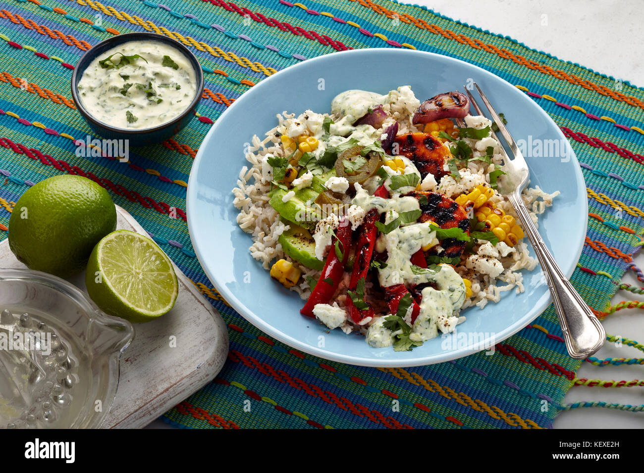 Il miele chipotle vegetariano ciotola per fajita Foto Stock