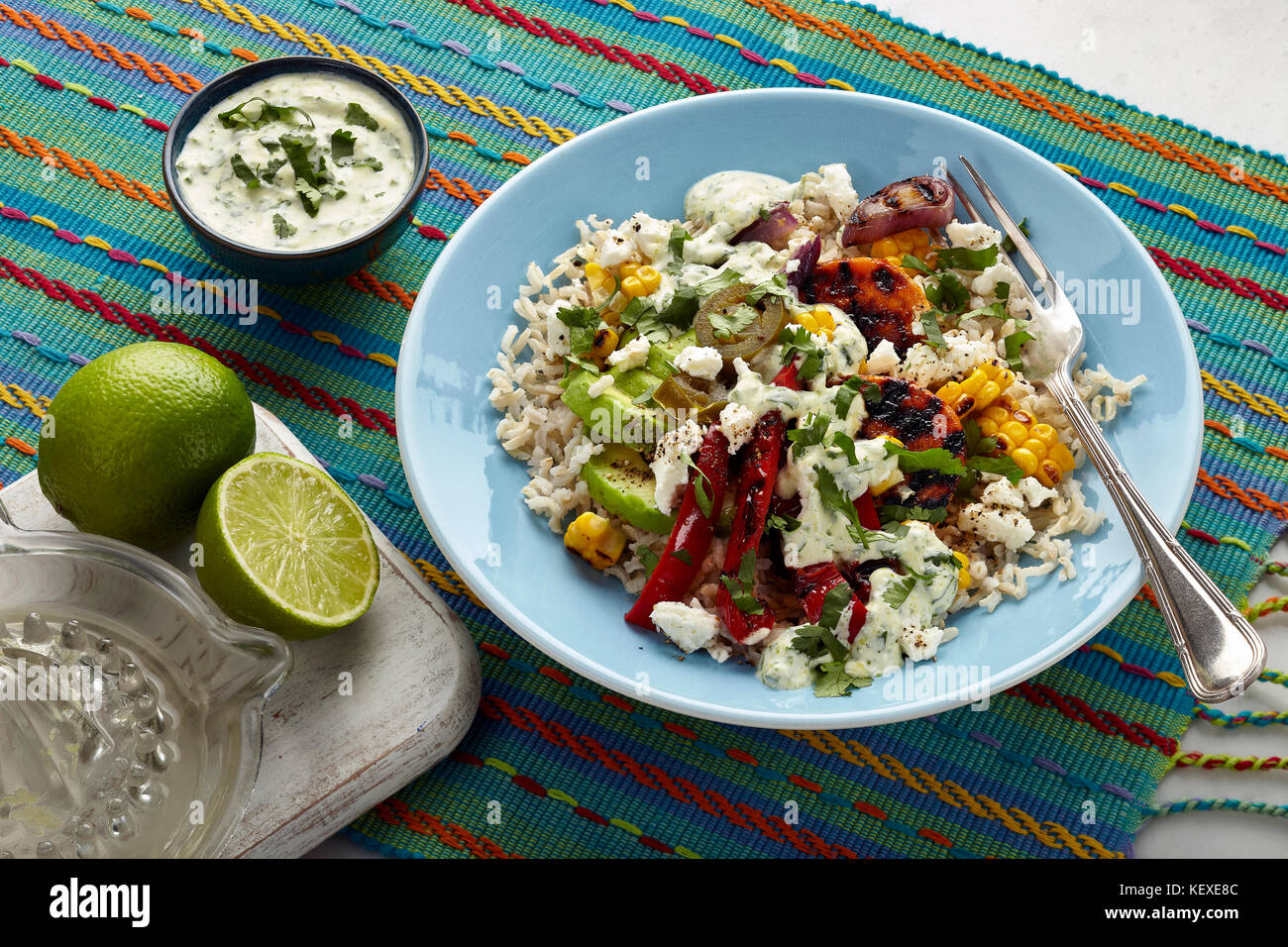 Il miele chipotle vegetariano ciotola per fajita Foto Stock