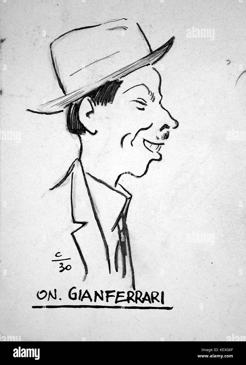 Caricatura di Prospero Gianferrari Foto Stock