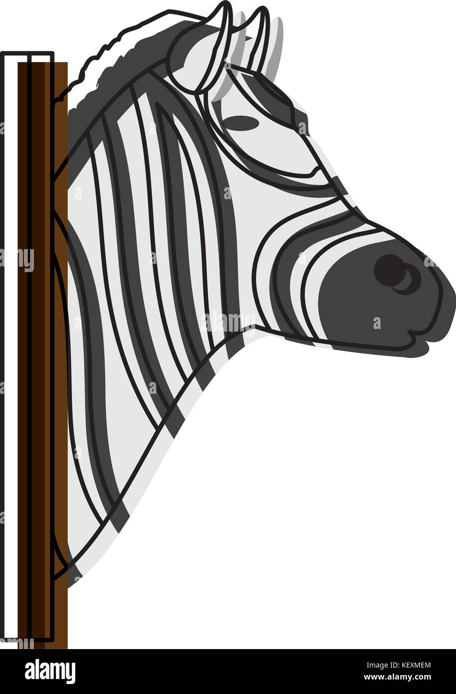La giraffa caccia icona trophie su sfondo bianco illutration vettore Illustrazione Vettoriale