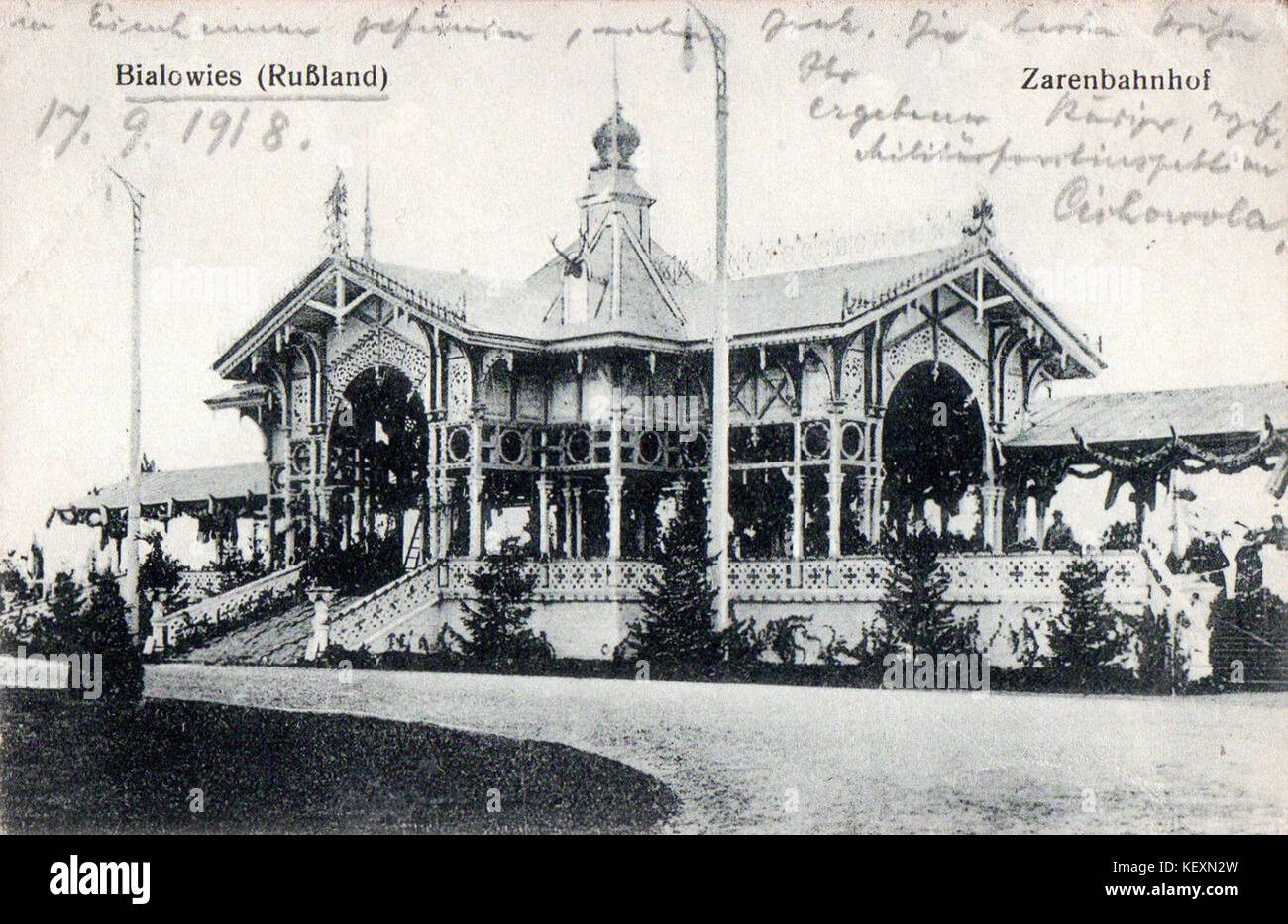 Bialowies (Russland) Zarenbahnhof 1915 1918 Foto Stock