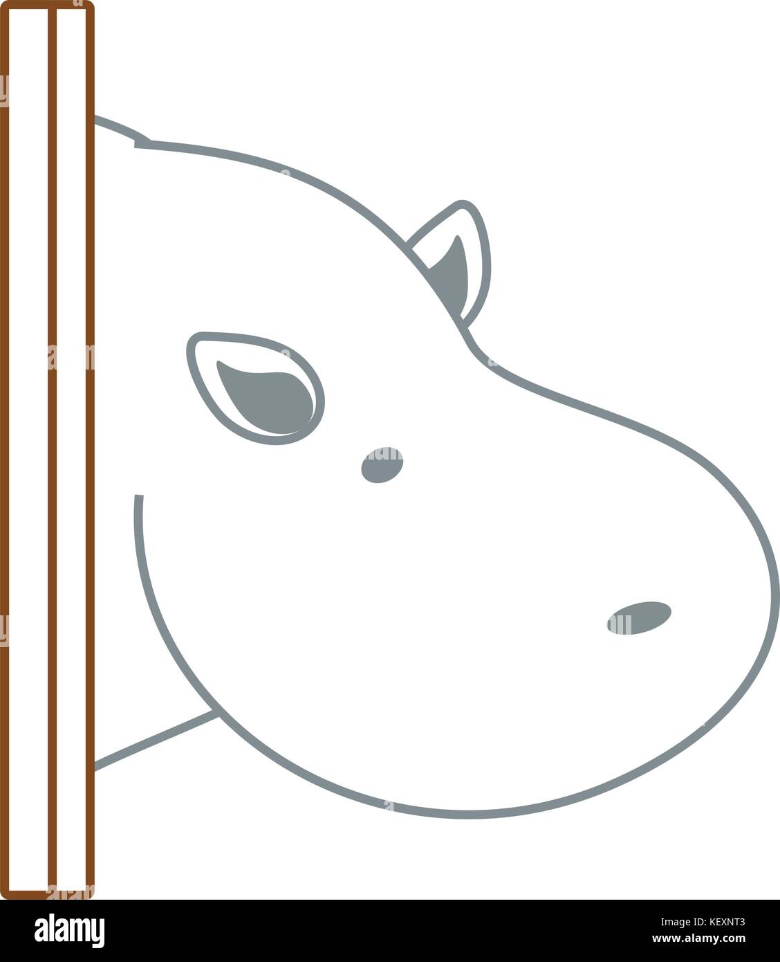 Hippopotamus caccia icona trophie su sfondo bianco illutration vettore Illustrazione Vettoriale