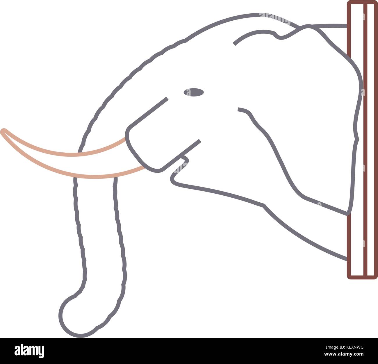 La caccia di elefanti icona trophie su sfondo bianco illutration vettore Illustrazione Vettoriale