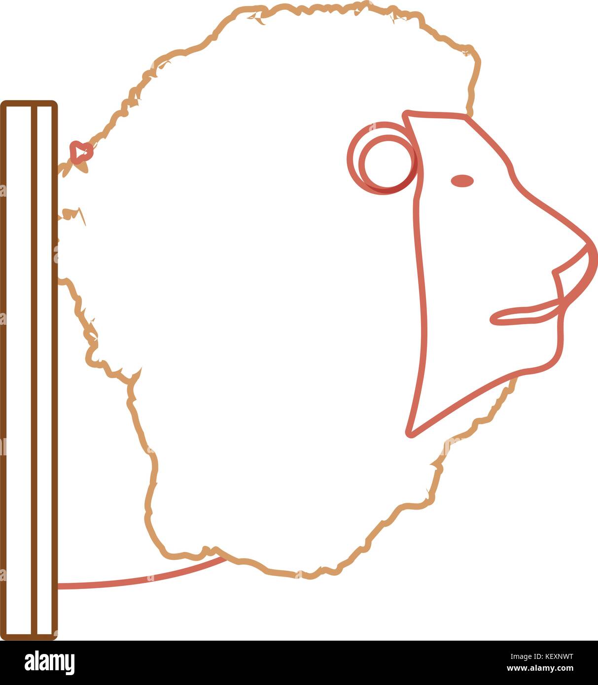 Lion caccia icona trophie su sfondo bianco illutration vettore Illustrazione Vettoriale