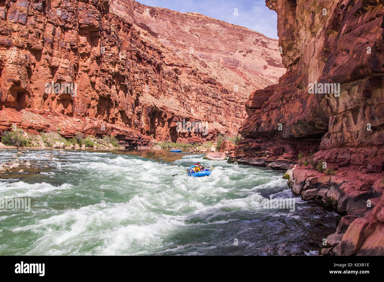 White water rafting sul fiume Grand Canyon. Colorado. Foto Stock