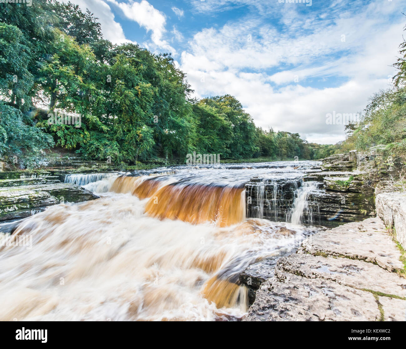 Aysgarth cascate inferiori, Foto Stock