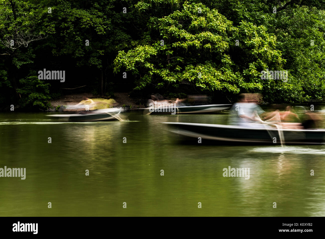 Gite in barca nel parco centrale Foto Stock