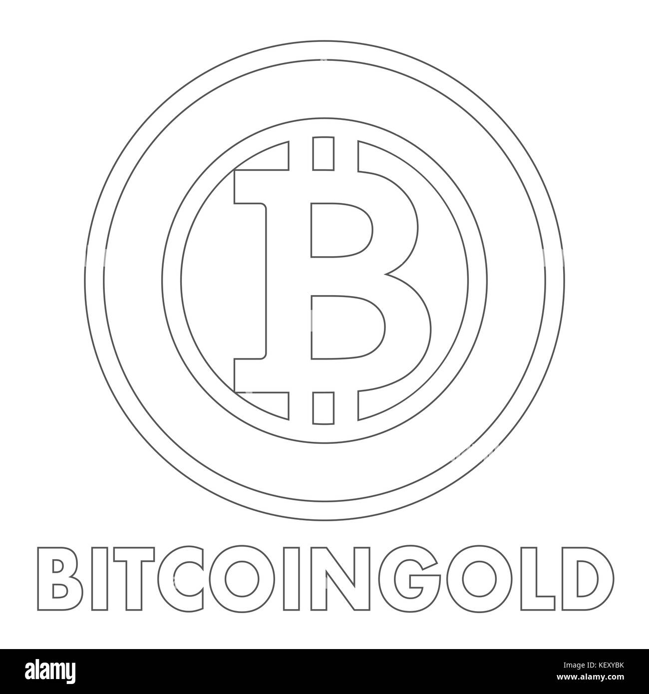 Bitcoin gold icona segno per denaro per internet Illustrazione Vettoriale