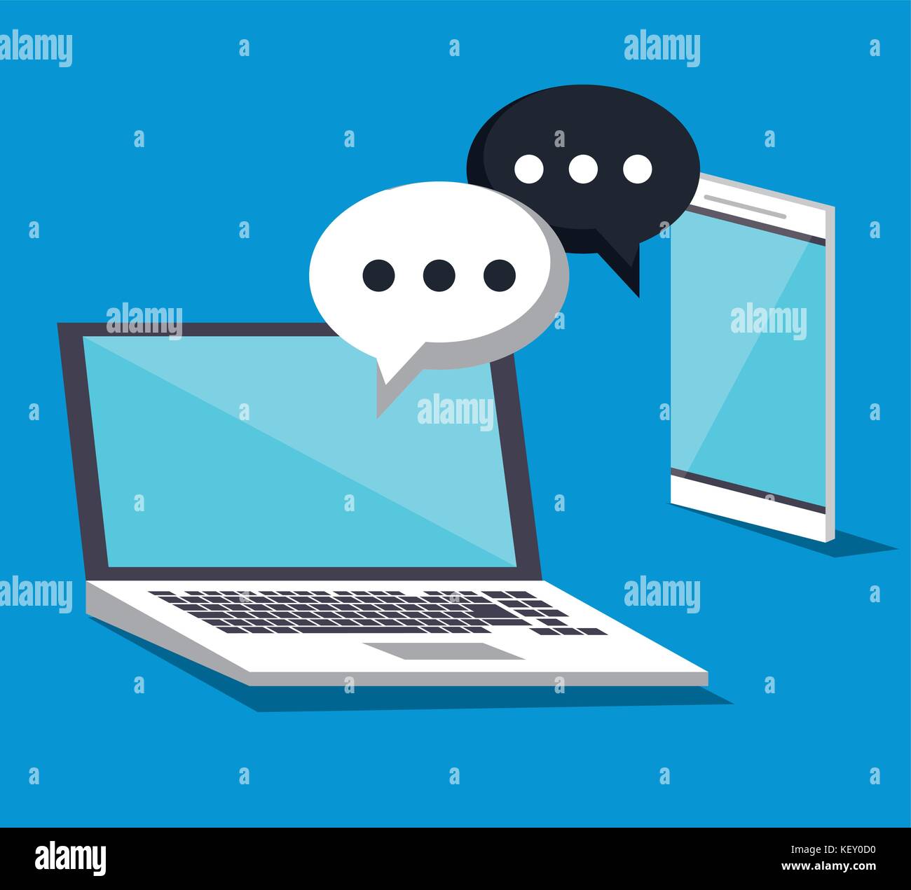 Chat in laptop Illustrazione Vettoriale