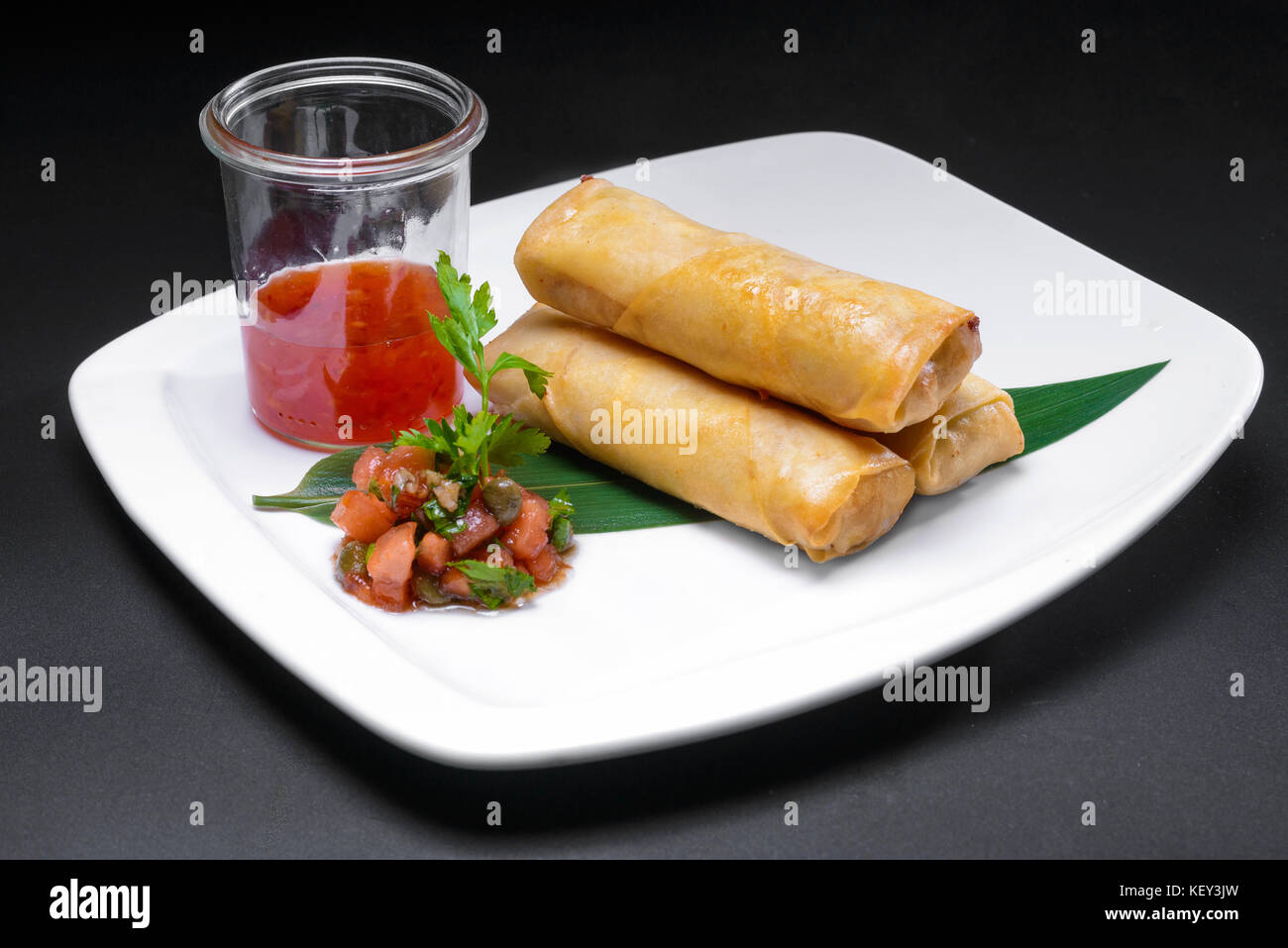 Il coreano panini con carne di maiale e verdure Foto Stock