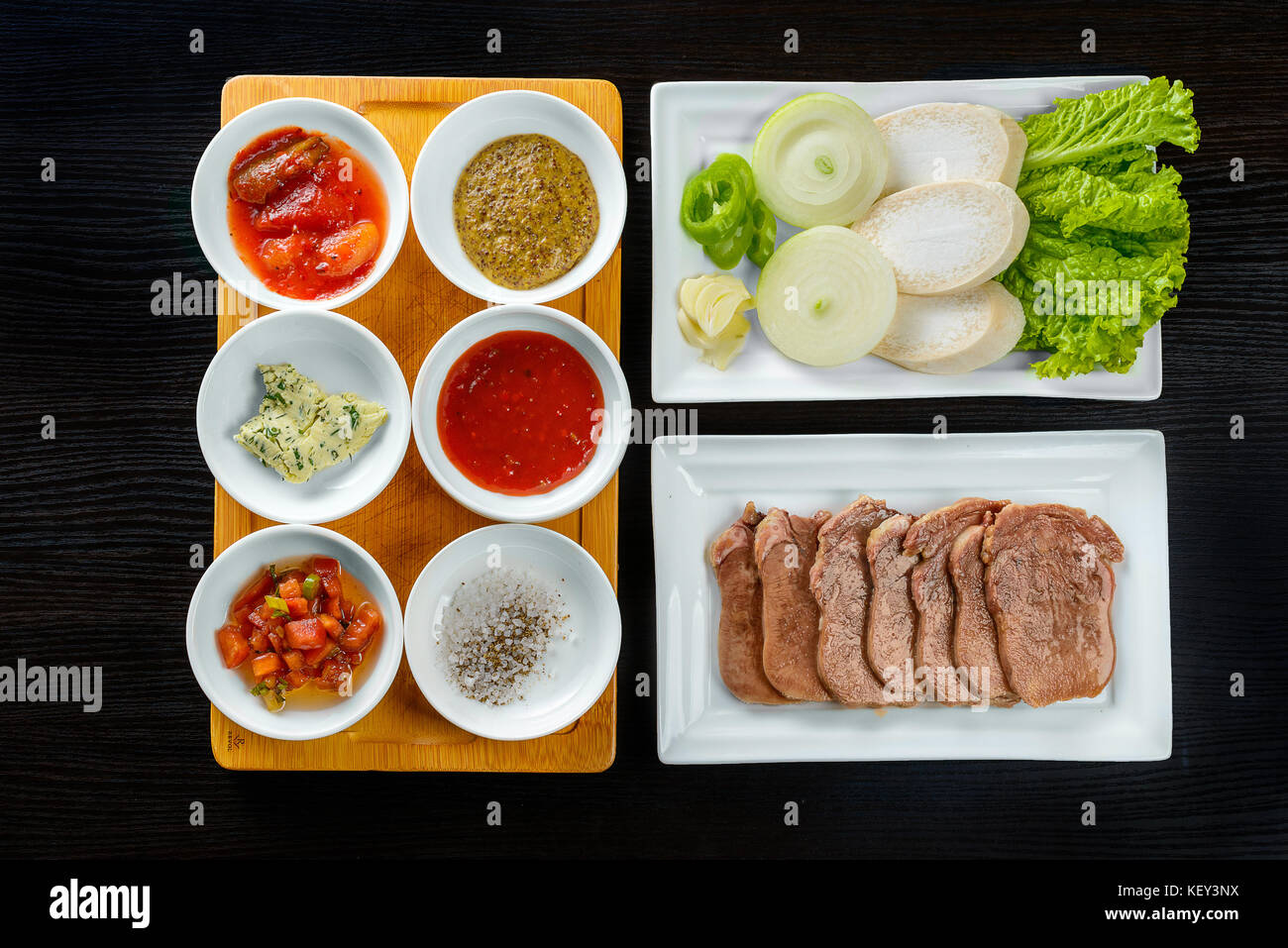 Il coreano le salse e i condimenti Foto Stock